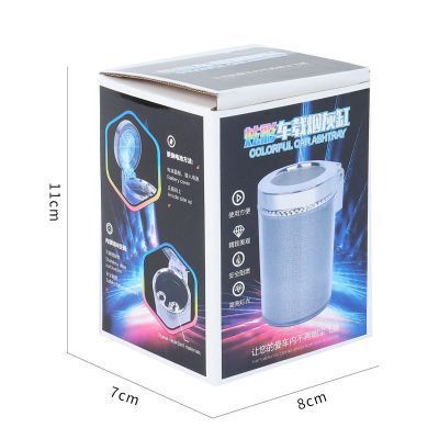 Car Ashtray With LED Light RGB Ambient Light Cigarette Cigar Ash Tray Container