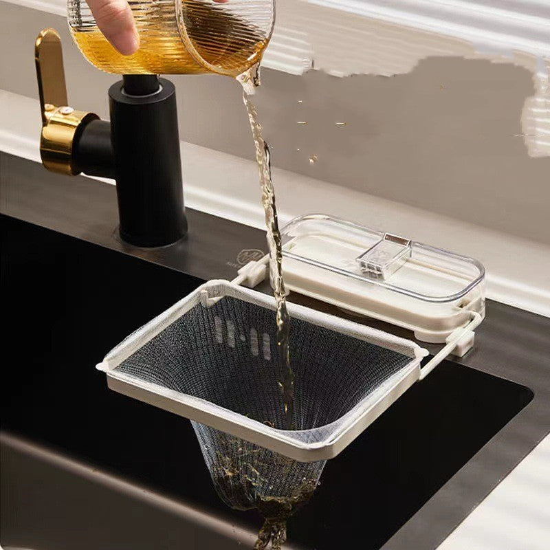 Effortless cleanup with this suction cup kitchen sink filter rack!